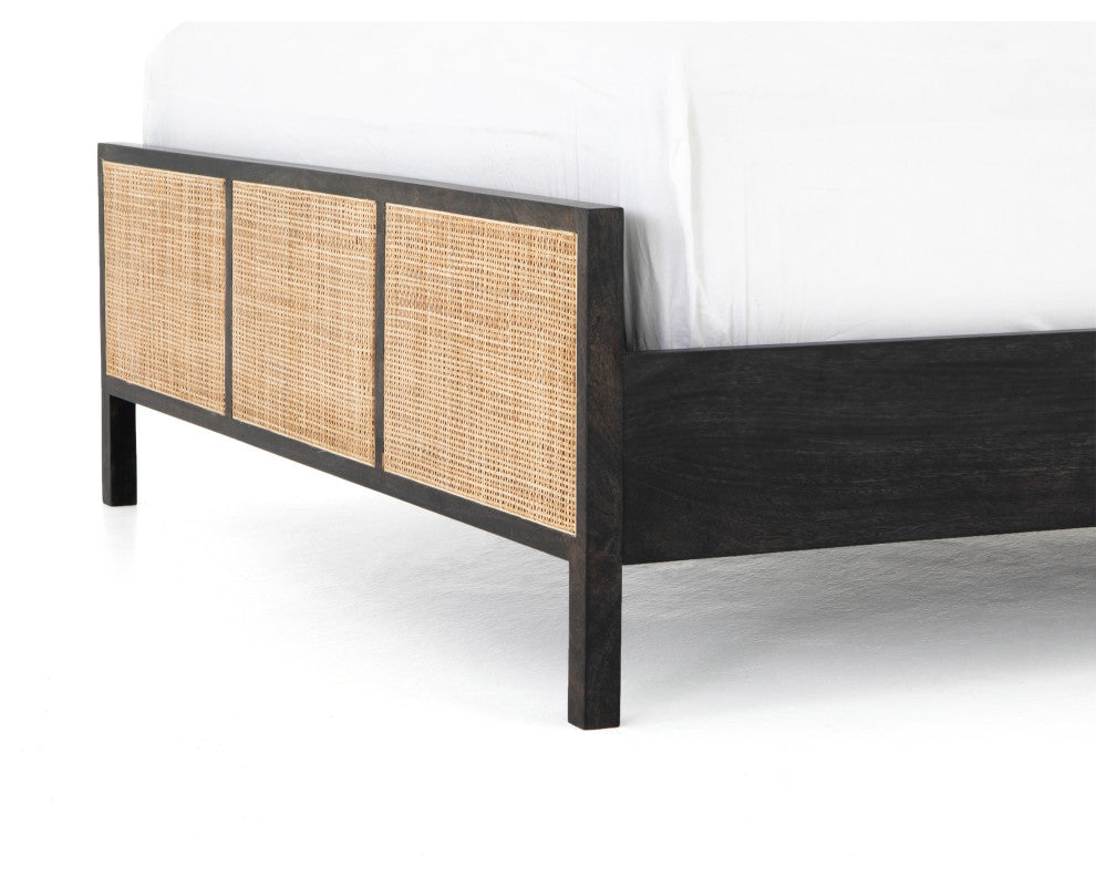 Sydney Queen Bed-Black Wash