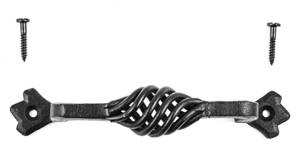 Renovators Supply 2 Pack 5.5" Black Birdcage Cabinet Pull Wrought Iron Handles