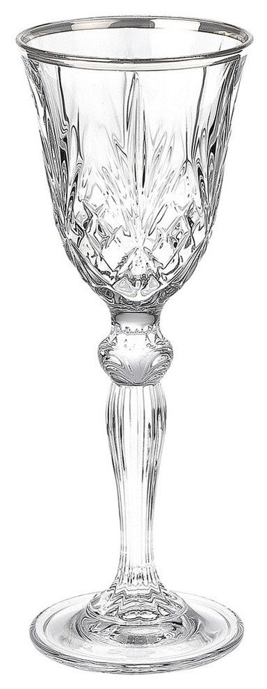 Reagan Collection Set of 4 Crystal Cordial Liquor Glass with silver band design
