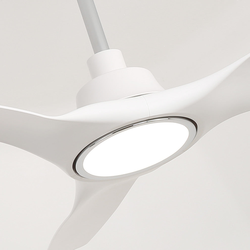 52-inch Modern White LED Smart Ceiling Fan with Remote