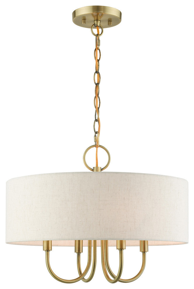 Antique Brass Transitional, Pendant Chandelier
