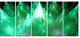 Green Fractal Crystals Design, Abstract Canvas Art Print, 60"x28", 5 Panels