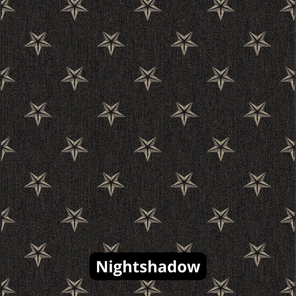 Star Pattern 3/8 Thick Indoor Area Rug Carpet, Nightshadow, 8x10