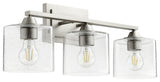 Quorum 5202-3-65 Three Light Vanity, Satin Nickel Finish