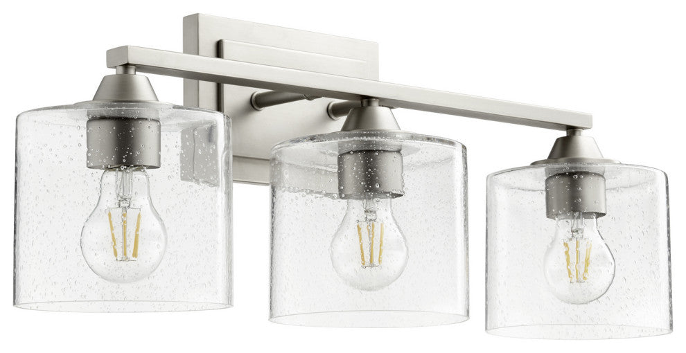 Quorum 5202-3-65 Three Light Vanity, Satin Nickel Finish