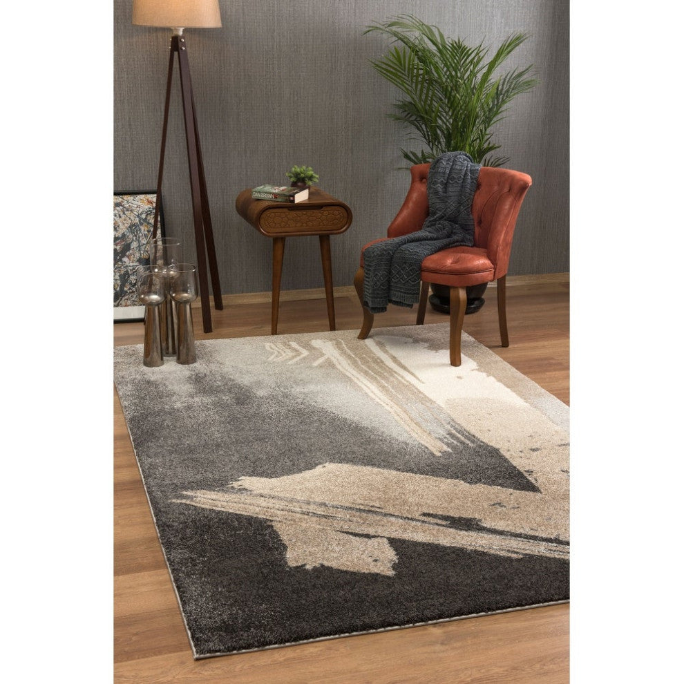 Rug Branch Contemporary Modern Grey Brown Indoor Area Rug - 5'x7'