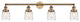 Small Bell 4 Light Bath Vanity Light, Brushed Brass, Deco Swirl, Deco Swirl