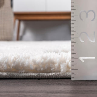 Nuloom High-Low Polka Dot Tassel Contemporary Kids Shag Rug, Off White 7'10"X10'