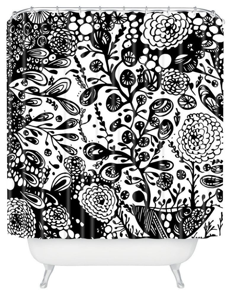 Julia Da Rocha Wild Bouquet Shower Curtain
