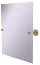 Frameless Rectangular Beveled Edge Tilt Mirror, Unlacquered Brass