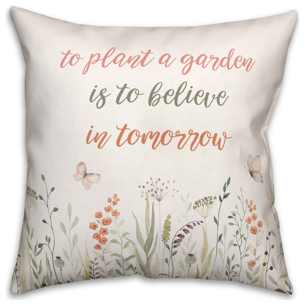 To Plant Garden Watercolor 2 18x18 Spun Poly Pillow