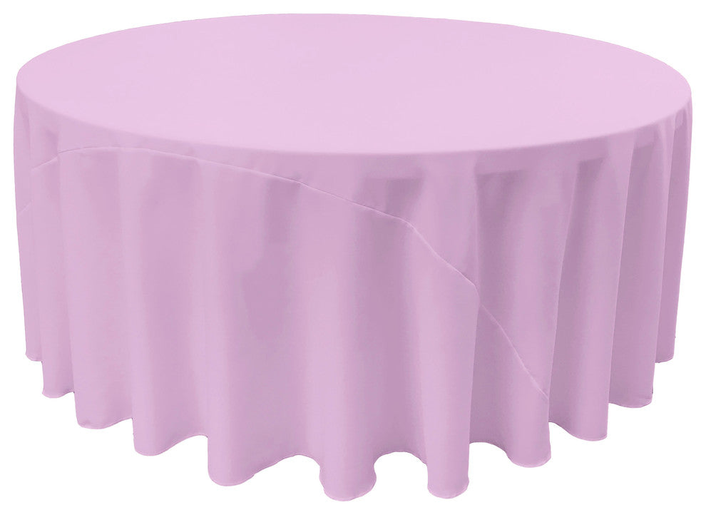 LA Linen Round Polyester Poplin, Lilac, 120" Round