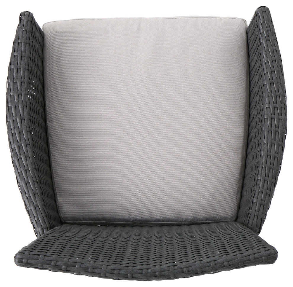 GDF Studio 5-Piece Arthur Outdoor Square Dining Set, Gray/Gray/Silver