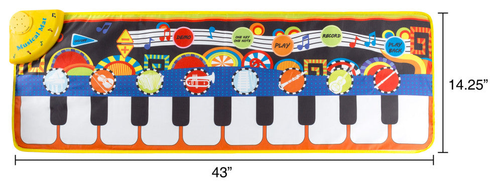 Toddler Piano Keyboard Mat With Musical Keys and Instrument Sounds