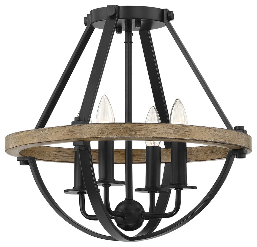 Bartlett 4-Light Semi-Flush Mount, Earth Black