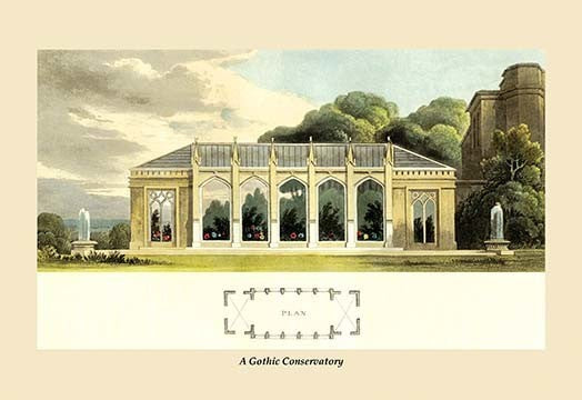 A Gothic Conservatory - Gallery Wrapped Canvas Art 28" x 42"