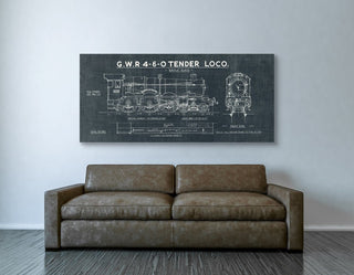 Epic Graffiti "Train Blueprint III" Giclee Canvas Wall Art, 30"x60"