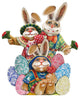 Easter Eggs Caring Bunny Family Free Standing  Garden Decor