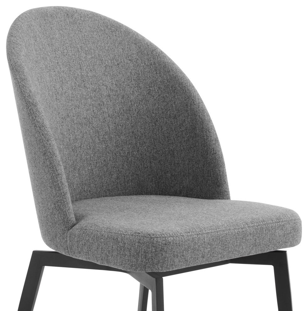 Sunny Swivel Gray Fabric and Metal Dining Room Chairs, Set of 2