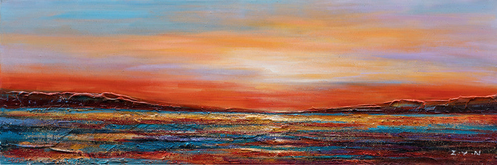 "Sunset Dreams II" Hand Painted Canvas Art, 60"x20"