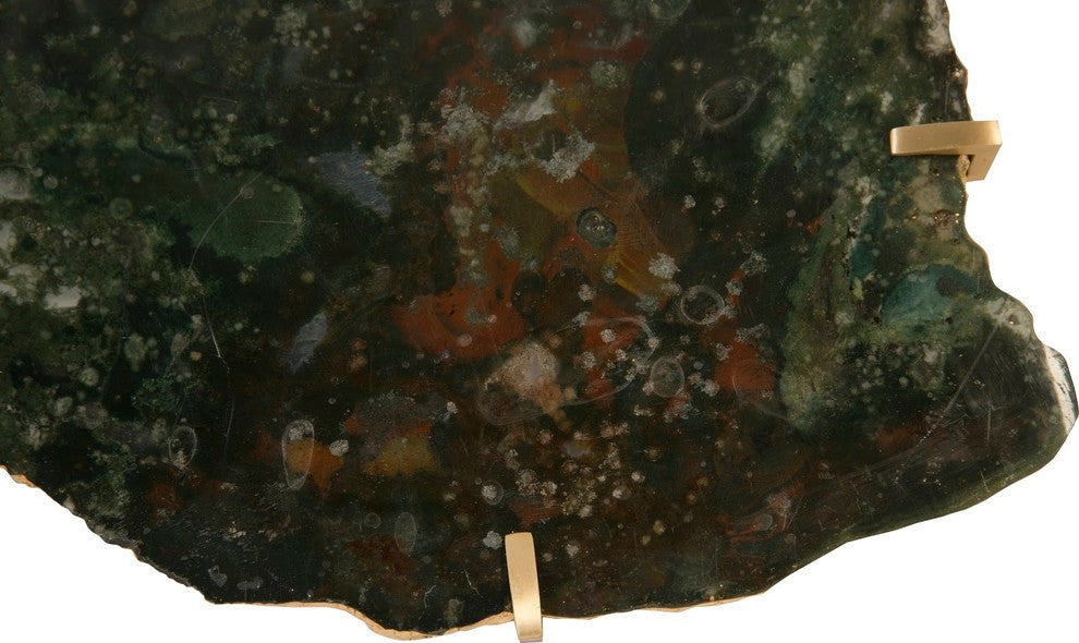 Gem Wall Slice, Brass Setting, Glacier Charcoal