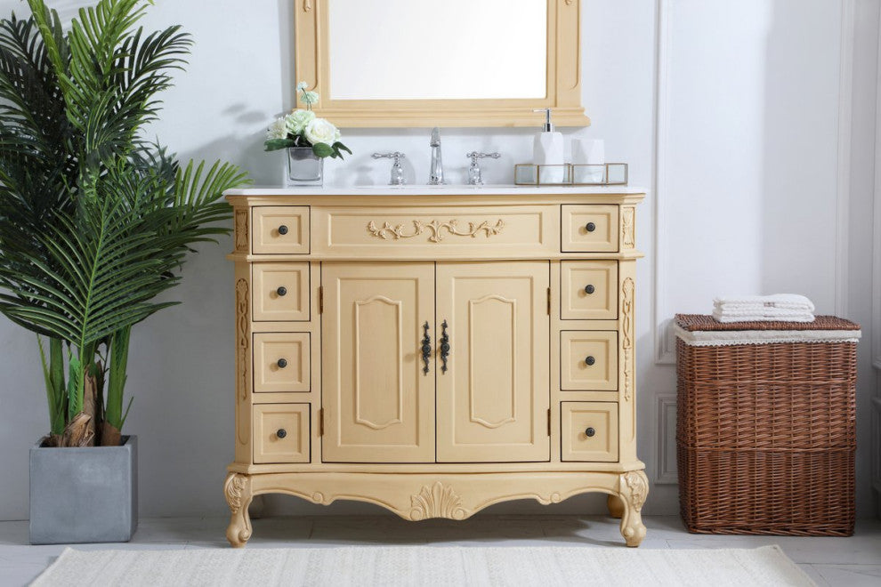 Elegant VF10142LT 42"Single Bathroom Vanity, Light Antique Beige