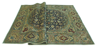 Super Vintage Distressed Saeweard Navy/Beige Rug, 6'8 x 9'9