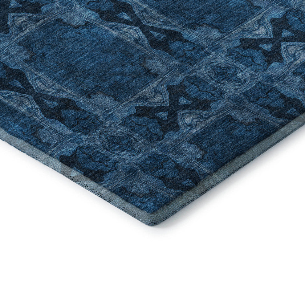 Premium Machine Washable Mayfield AMF564 Navy 5' x 7'6" Rug