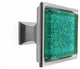 Sparkling Emerald Green Sand Crystal Glass Brushed Nickel Madison Classic Knob