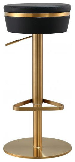 Lexi Adjustable Bar Stool Gold Frame, Black