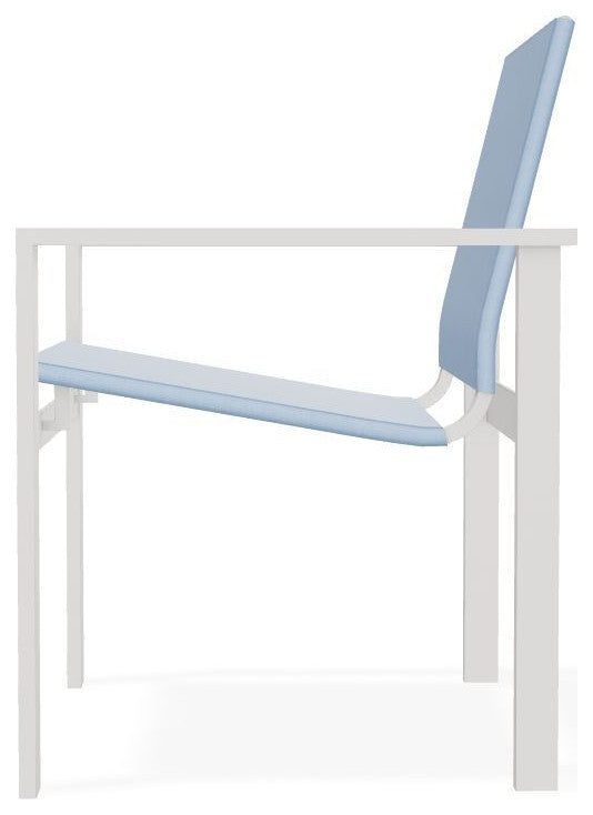 Tribeca Sling Outdoor Stackable Armchair, Sky/Snow