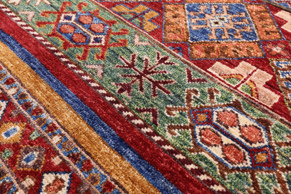 4' 10" X 6' 10" Super Kazak Khorjin Hand-Knotted Wool Rug Q11016