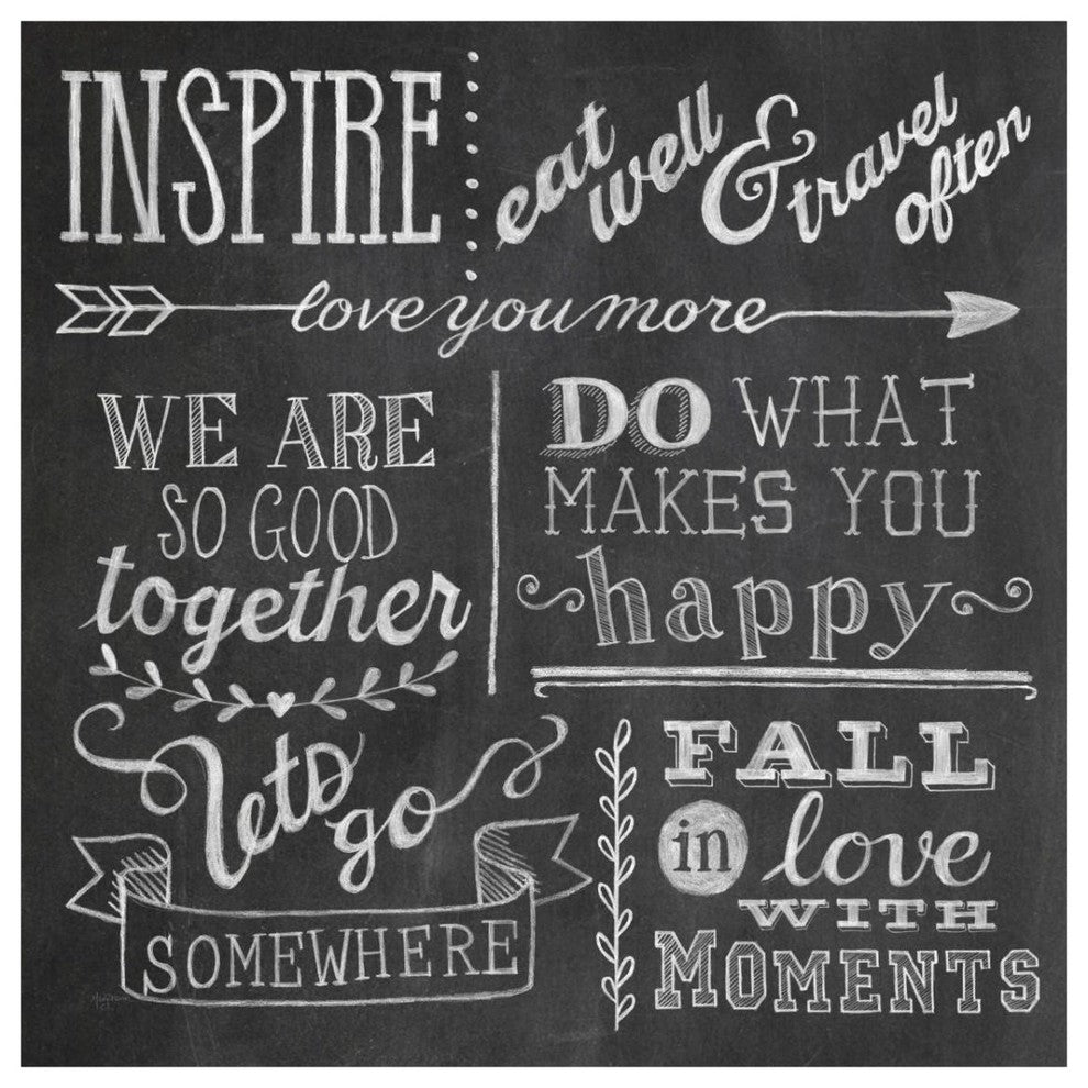 "Inspiration Chalkboard III" Digital Paper Print by Mary Urban, 32"x32"