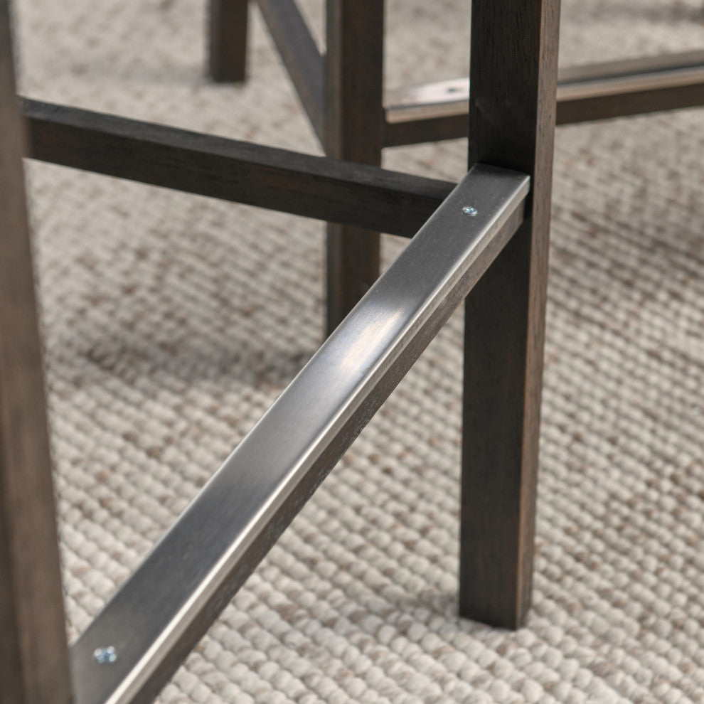 Castaic Stool by Kosas Home, Charcoal Gray, Counter Height