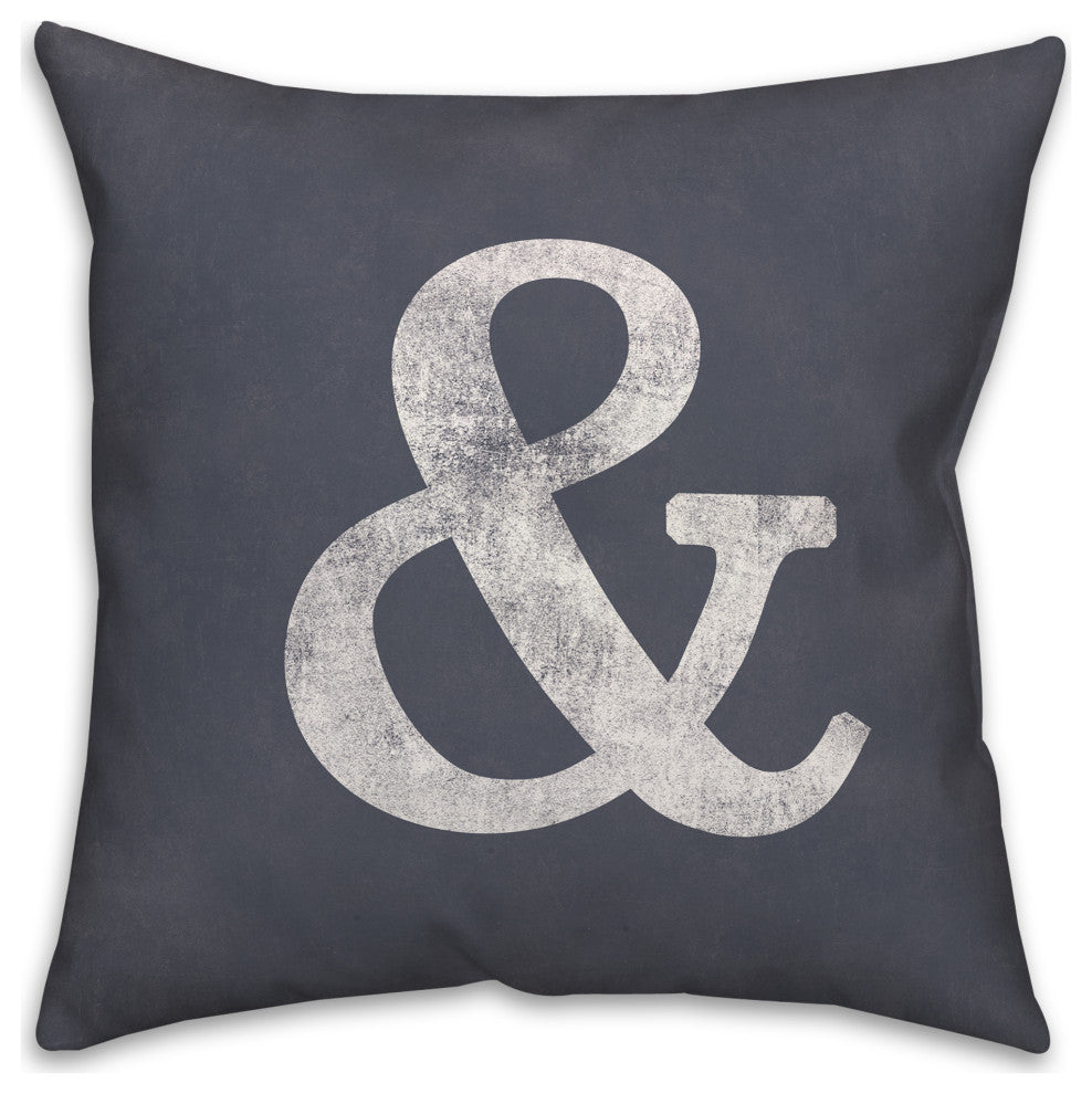 Slate Ampersand 18x18 Spun Poly Pillow