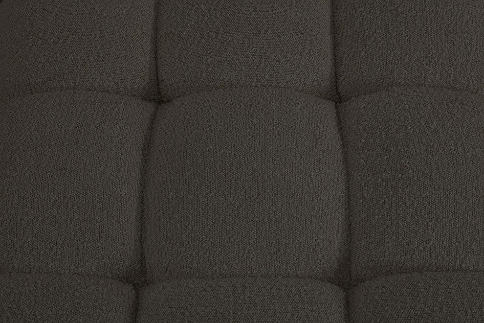 Ames Boucle Fabric Modular Chair, Brown, Armless Chair