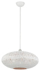 Livex Lighting Charlton 3 Light White With Brushed Nickel Accents Large Pendant