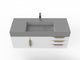 CastelloUSA Amazon 48" Wall Mounted Vanity Set, White, Gray Top, Gold Handles