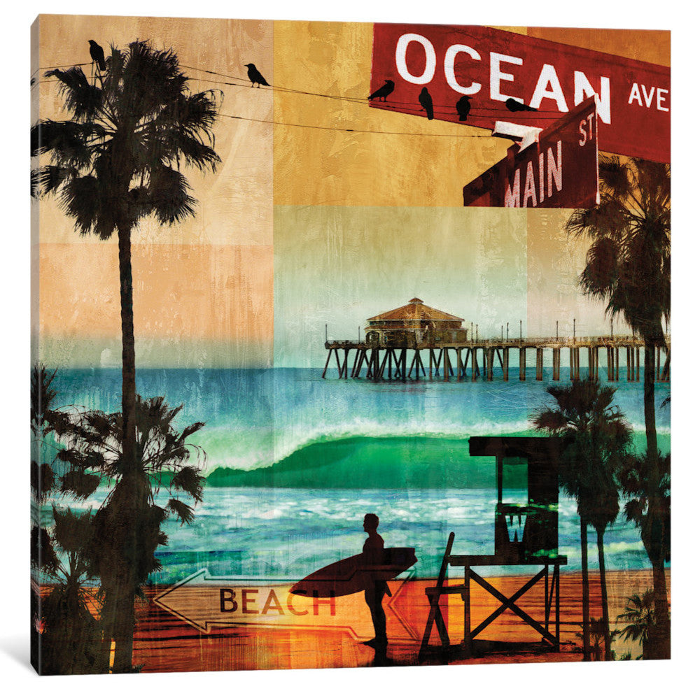 "Ocean Avenue" by Charlie Carter, Canvas Print, 37"x37"
