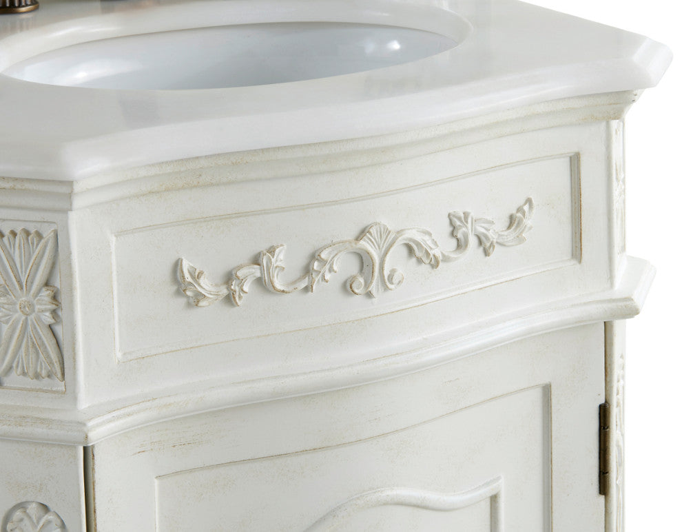 42" Single Bathroom Vanity, Antique White