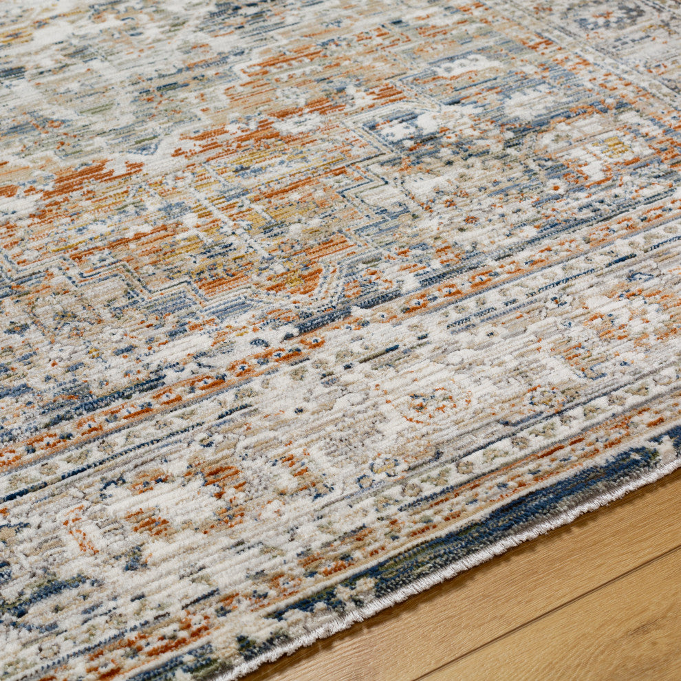 Surya Edmonton EDO-2301 Machine Woven Area Rug, Cream, 5'3" x 7'