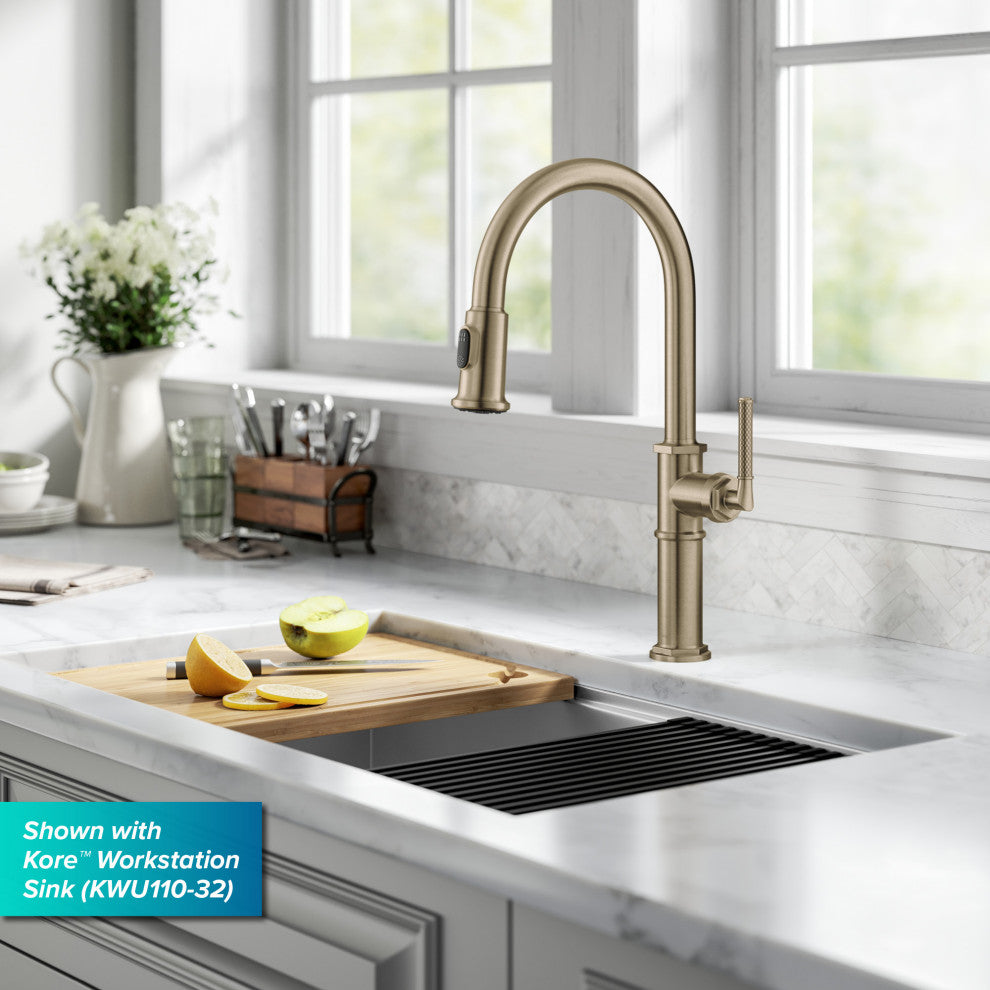 Sellette Pull-Down Kitchen Faucet, Brushed Gold, Model Kpf-4100bg