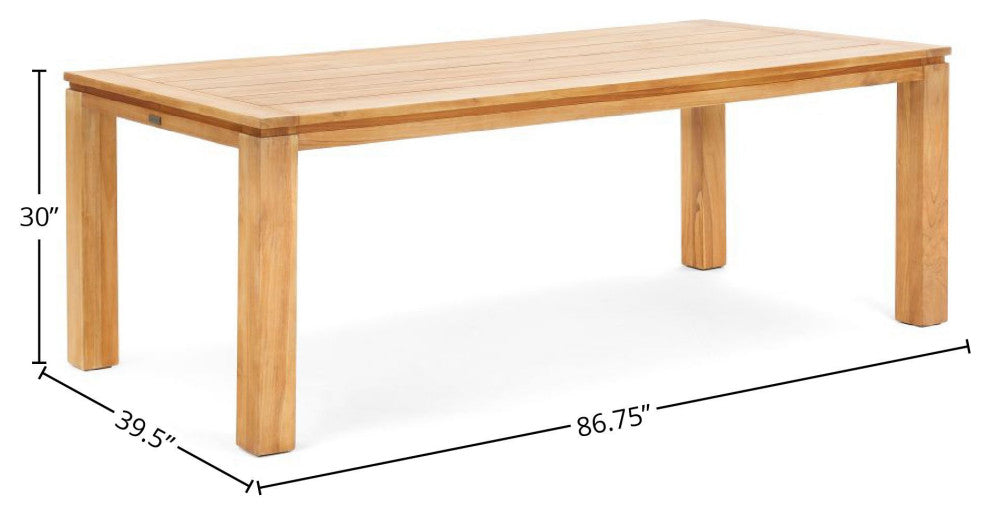 Winston All-Natural Teak Outdoor 40" x 88" Rectangular Dining Table