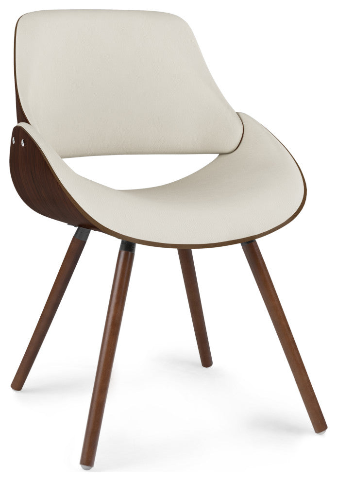 Malden Bentwood Dining Chair with Wood Back in Natural Linen Look Fabric