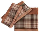 3-Piece Forest Pines Plaid Towel Set, Mocha
