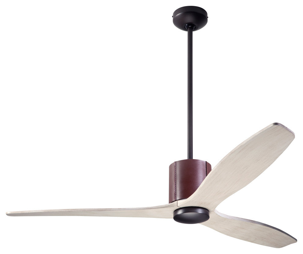 LeatherLuxe Fan, Bronze/Choc., 54" Whitewash Blade, Wall/Remote Control