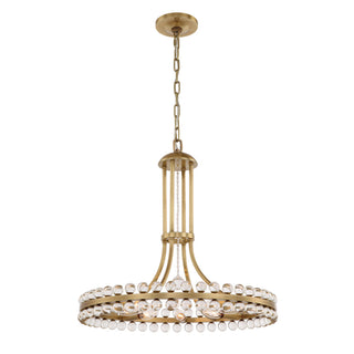Crystorama Clover 8-Light Chandelier, Aged Brass