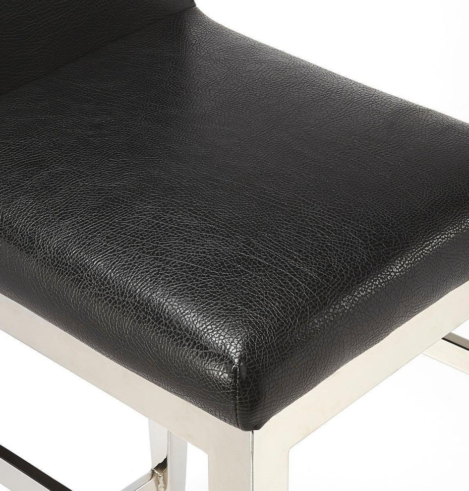 Modern Black Faux Leather Kelsey Counter Stool