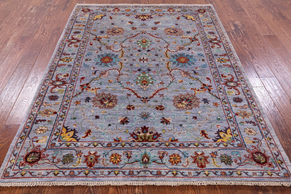 5' 2" X 6' 8" Persian Tabriz Hand Knotted Wool Rug Q7652