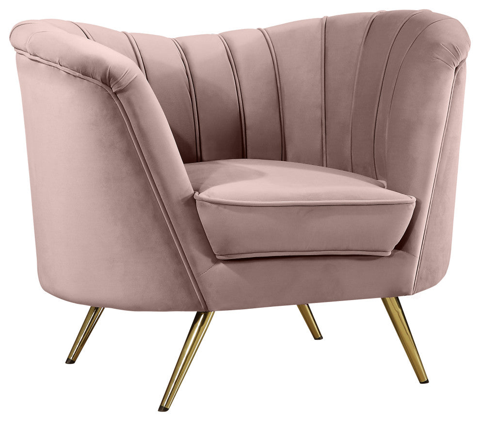 Margo Velvet Upholstered Set, Pink, Chair